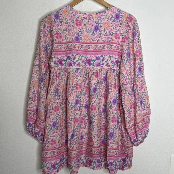Boutique Goodnight Macaroon Pink Boho Print Long Sleeve Mini size Small - Picture 3 of 3